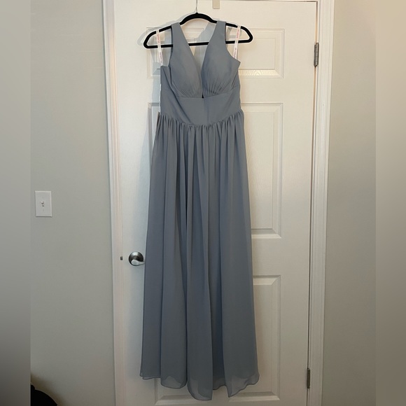 NWT- Dusty Blue Chiffon Bridesmaid Dress - JJ’s Warehouse - Picture 3 of 7